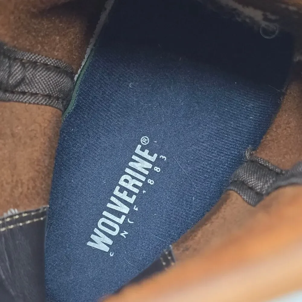 Wolverine Wellington Work Boots Mens 9.5 M Brown Leather Western Slip Resistant